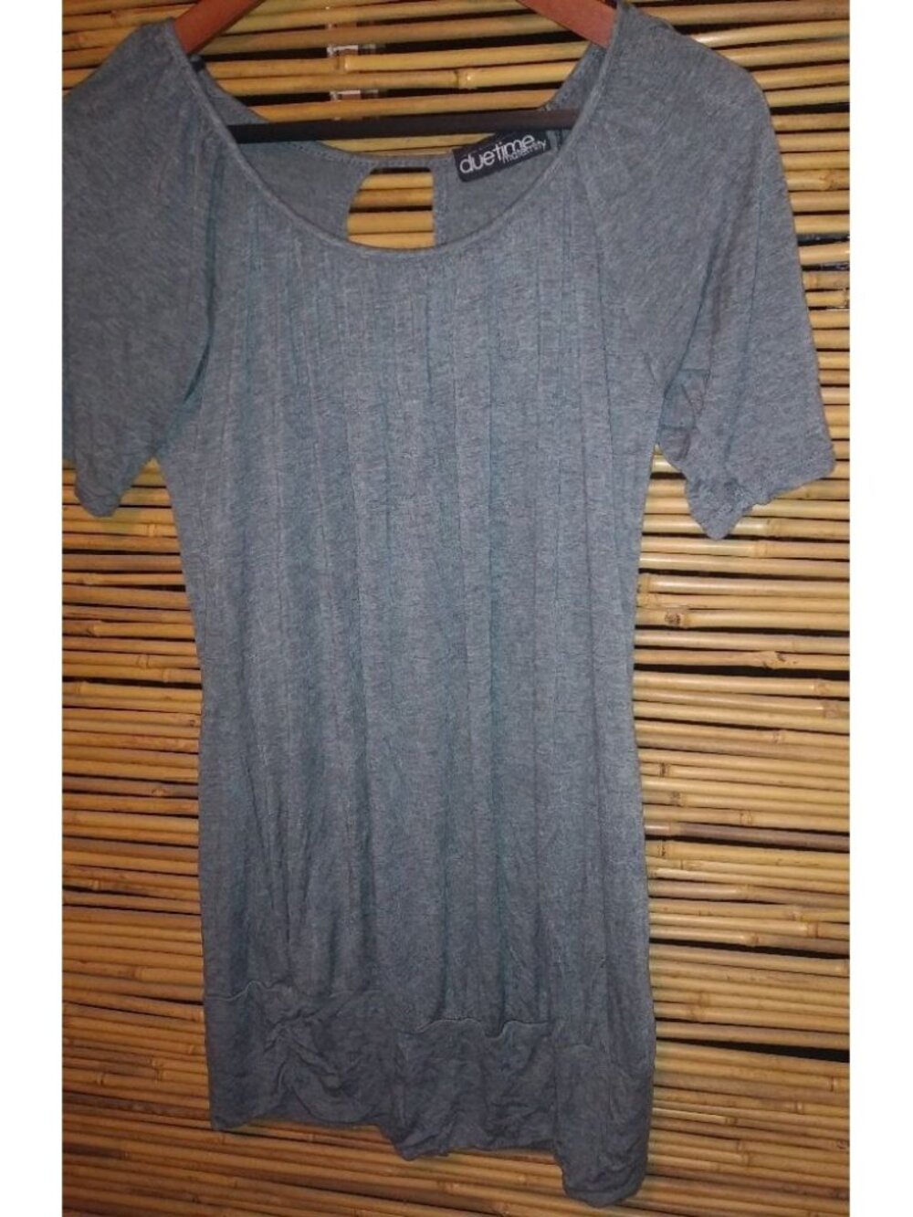 DUE TIME XL Gray Low Waist Maternity Top
